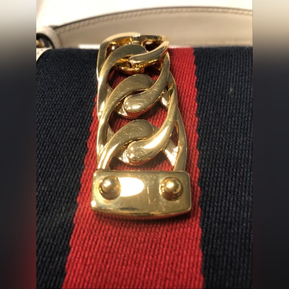 Gucci White Mini Bag with Gold and Red-Blue Accents - Picture 9 of 9